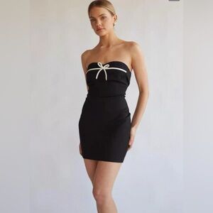 New Strapless Bow Bodycon Mini Dress size M